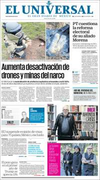Portada de El Universal (M&eacute;xico)
