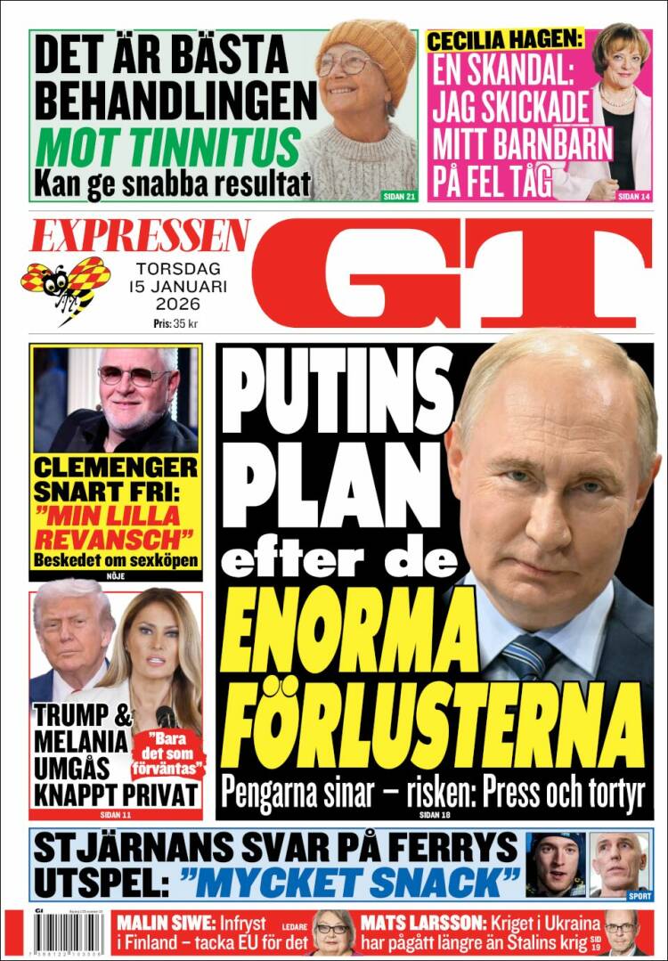 Portada de Göteborgstidningen (Suecia)