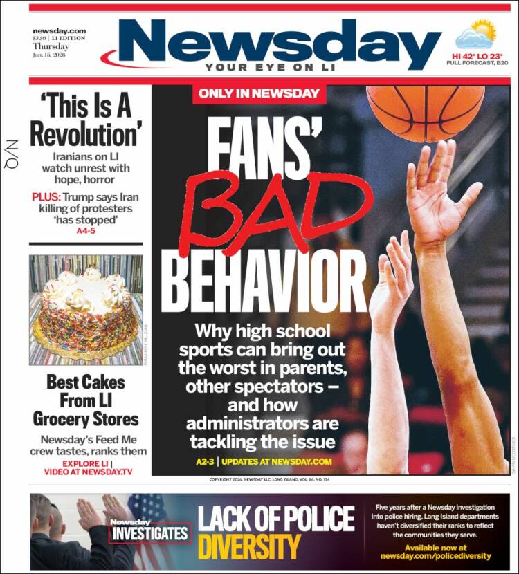 Portada de Newsday (USA)