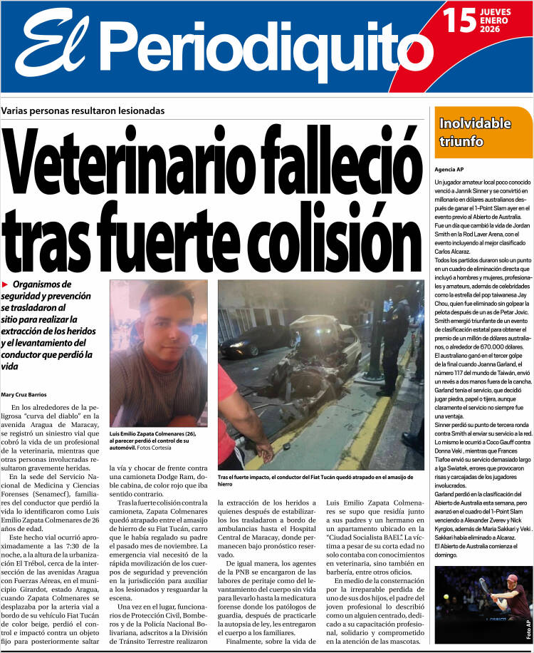 Portada de Periodiquito de Aragua (Venezuela)