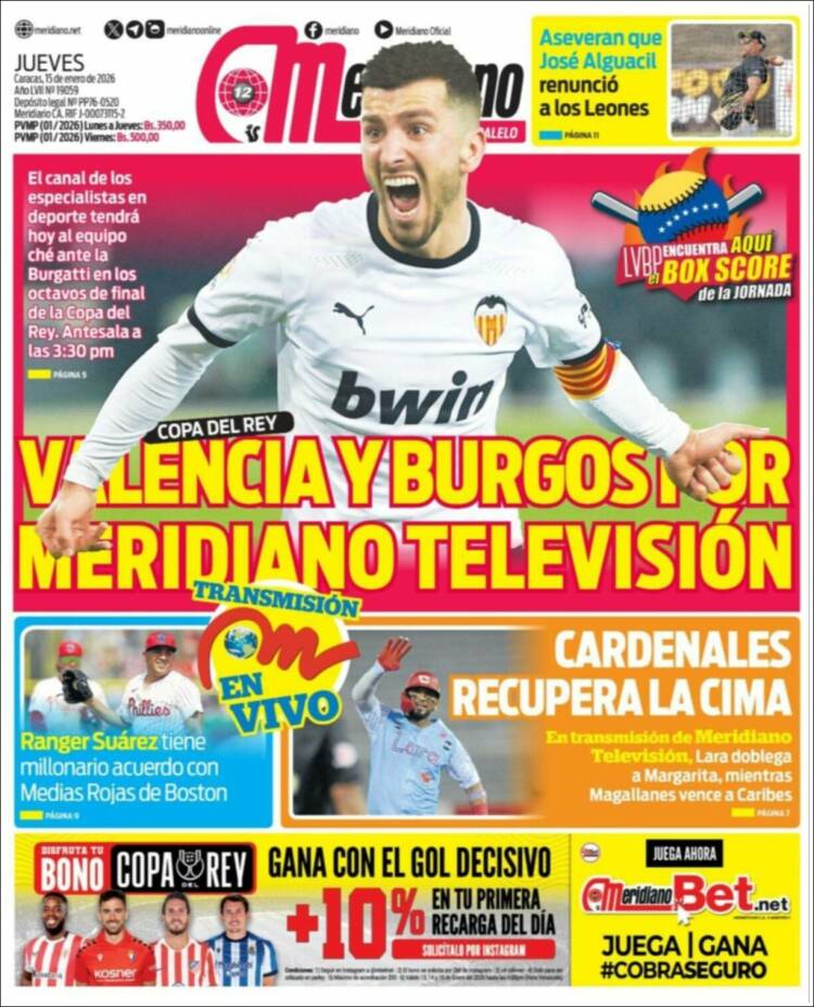 Portada de Meridiano (Venezuela)