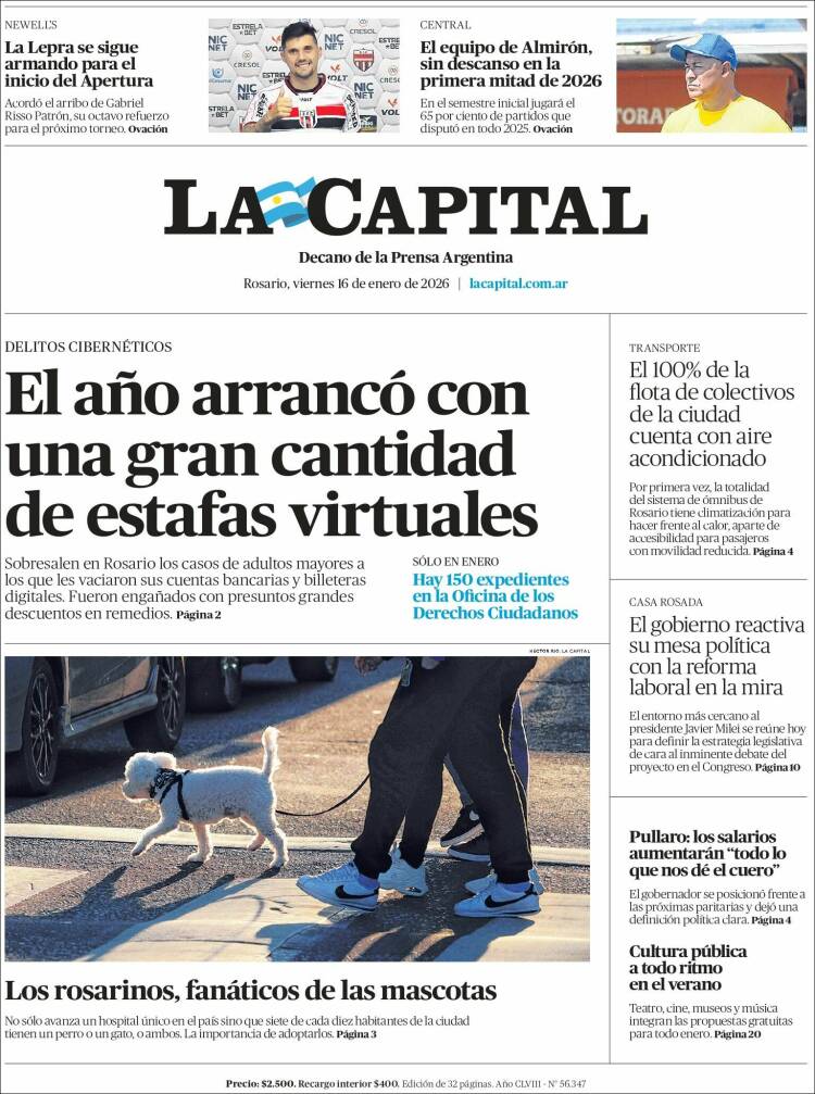 Portada de La Capital - Rosario (Argentina)