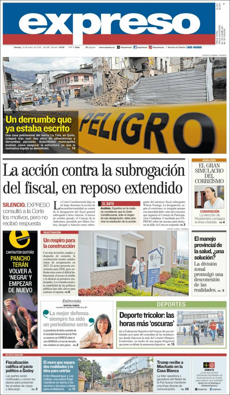 Portada de Expreso (Ecuador)