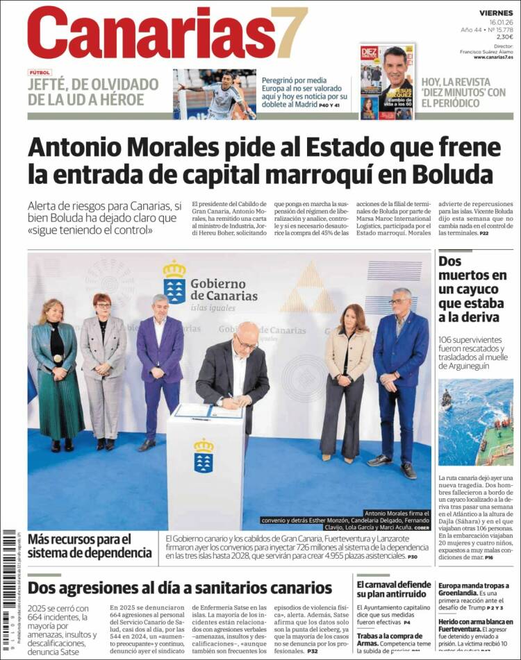 Portada de Canarias 7 (Espa&ntilde;a)