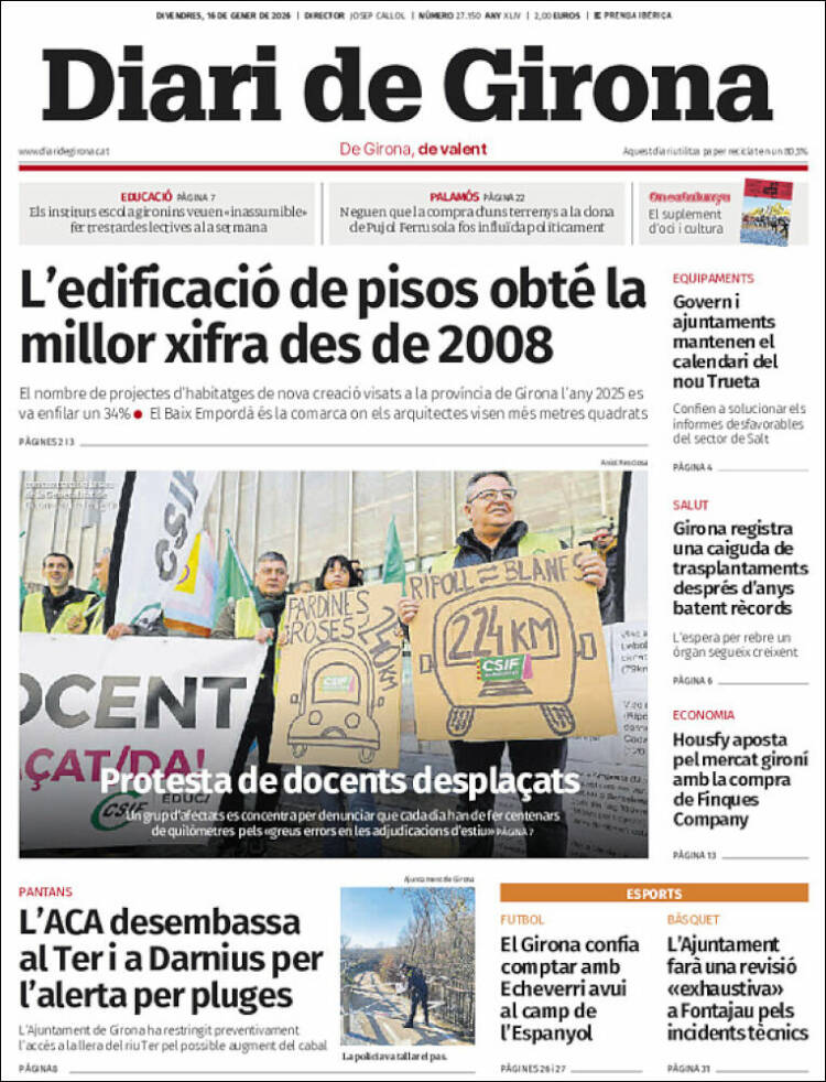 Portada de Diari de Girona (Espa&ntilde;a)