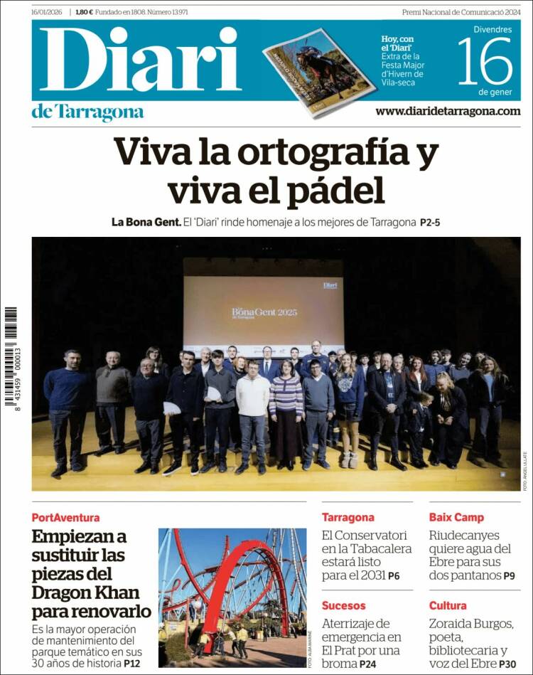 Portada de Diari de Tarragona (Espa&ntilde;a)