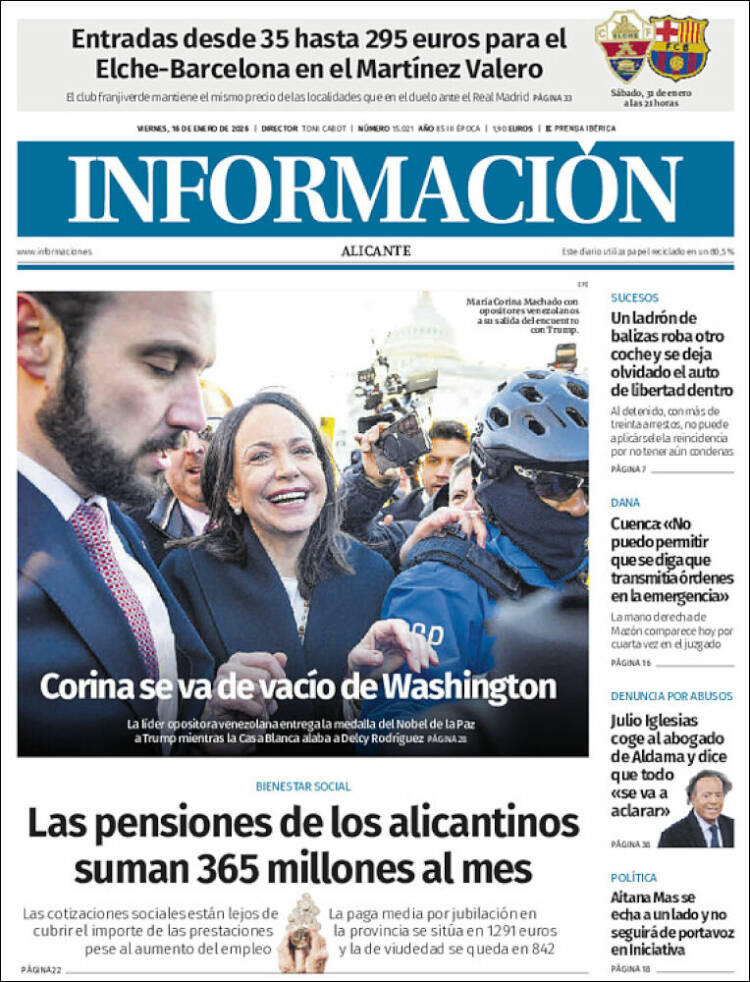 Portada de Diario Información (Espa&ntilde;a)