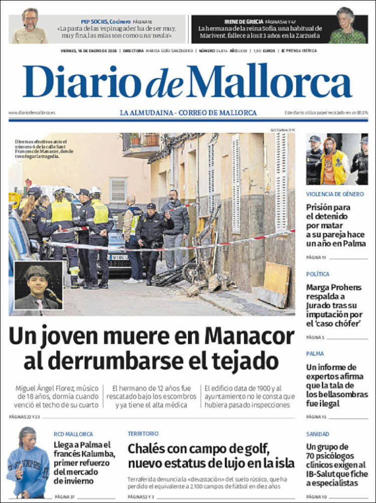 Portada de Diario de Mallorca (Espa&ntilde;a)