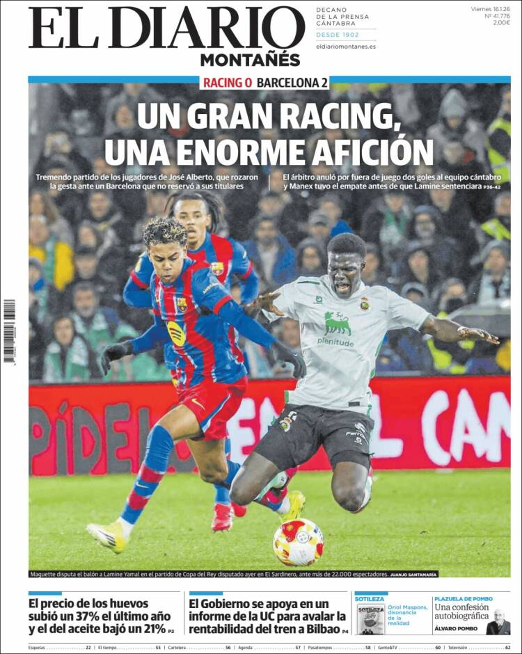 Portada de El Diario Montañés (Espa&ntilde;a)