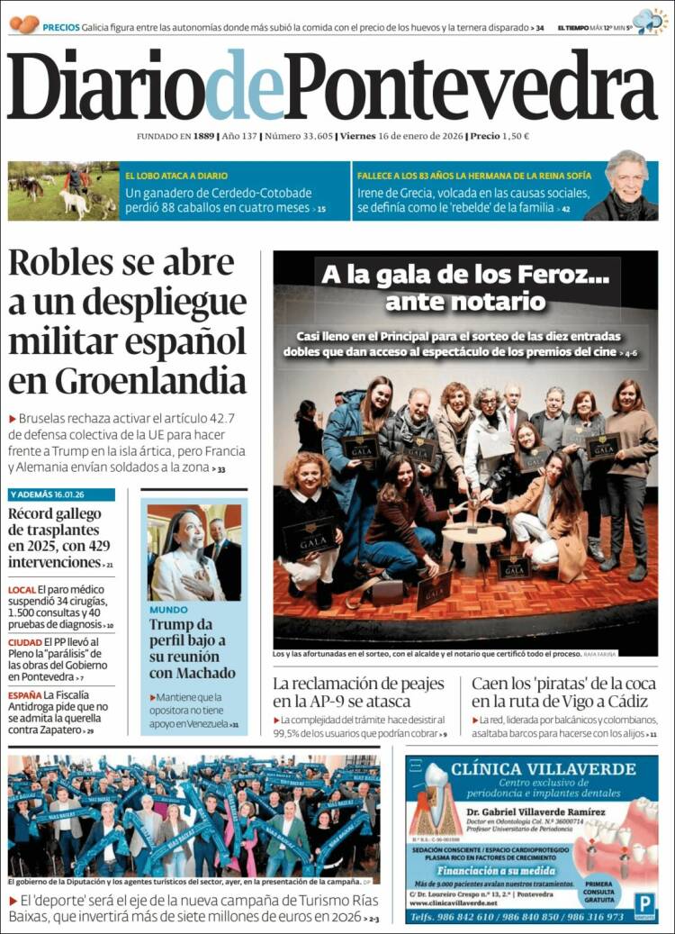 Portada de Diario de Pontevedra (Espa&ntilde;a)