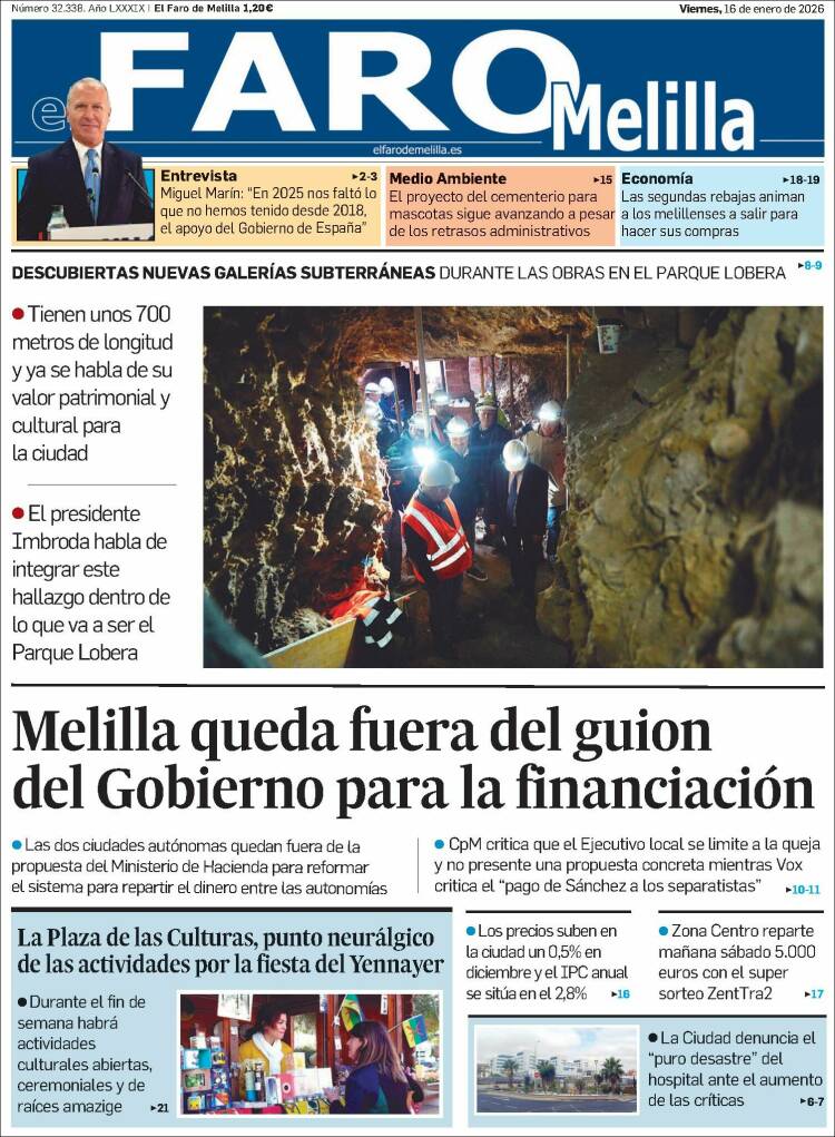Portada de El Faro de Melilla (Espa&ntilde;a)