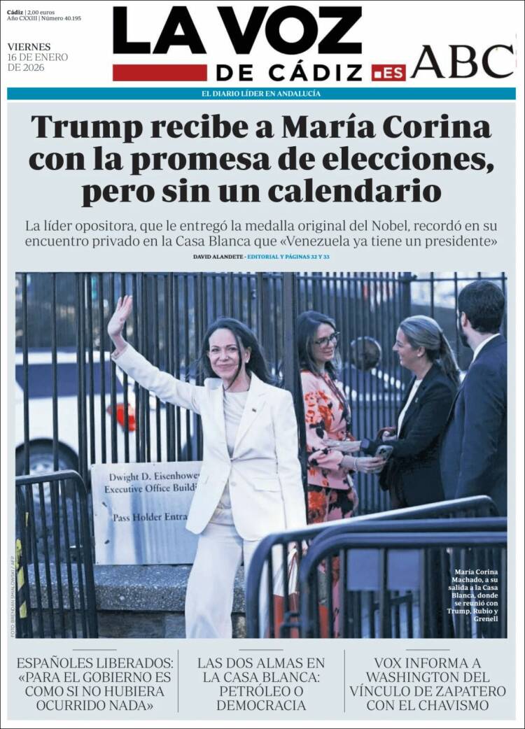 Portada de La Voz de Cádiz (Espa&ntilde;a)