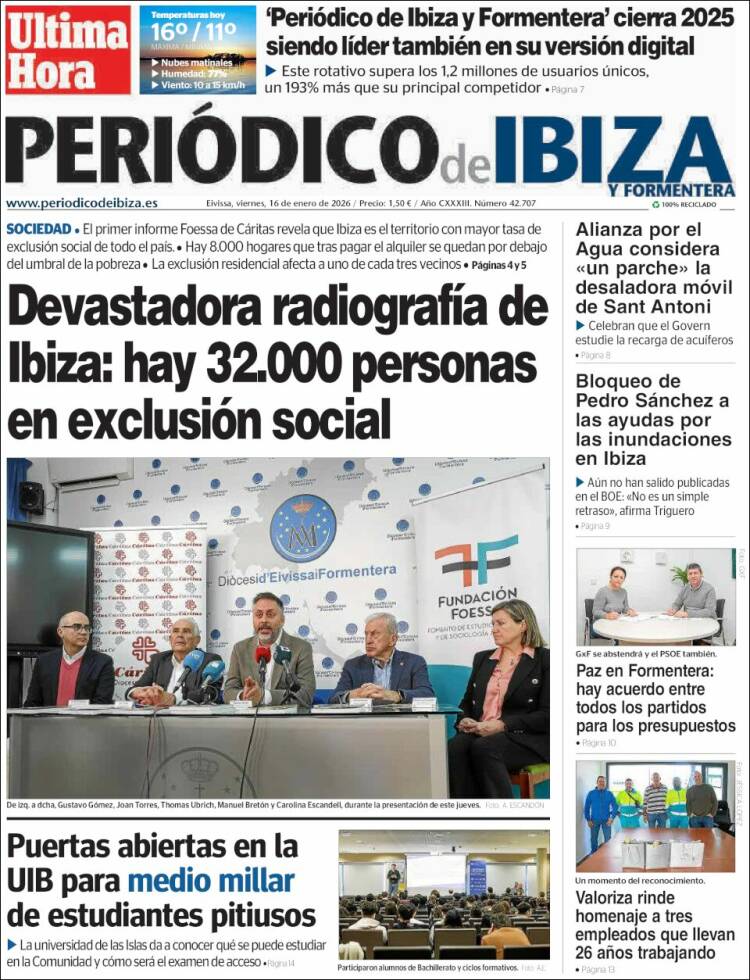 Portada de Periódico de Ibiza (Espa&ntilde;a)