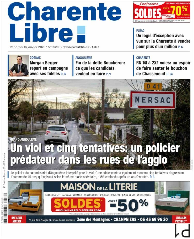 Portada de Charente Libre (Francia)