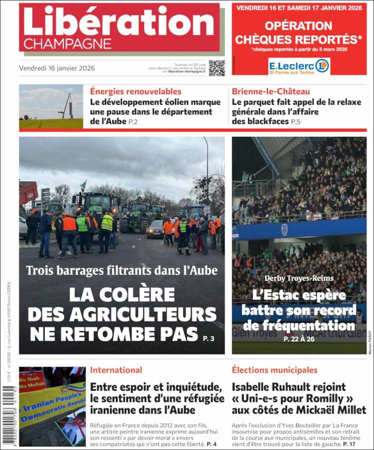 Portada de Libération Champagne (Francia)