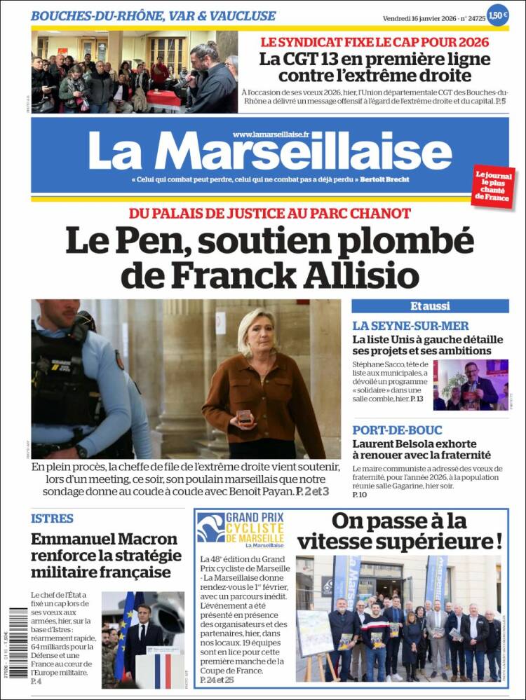 Portada de La Marseillaise (Francia)