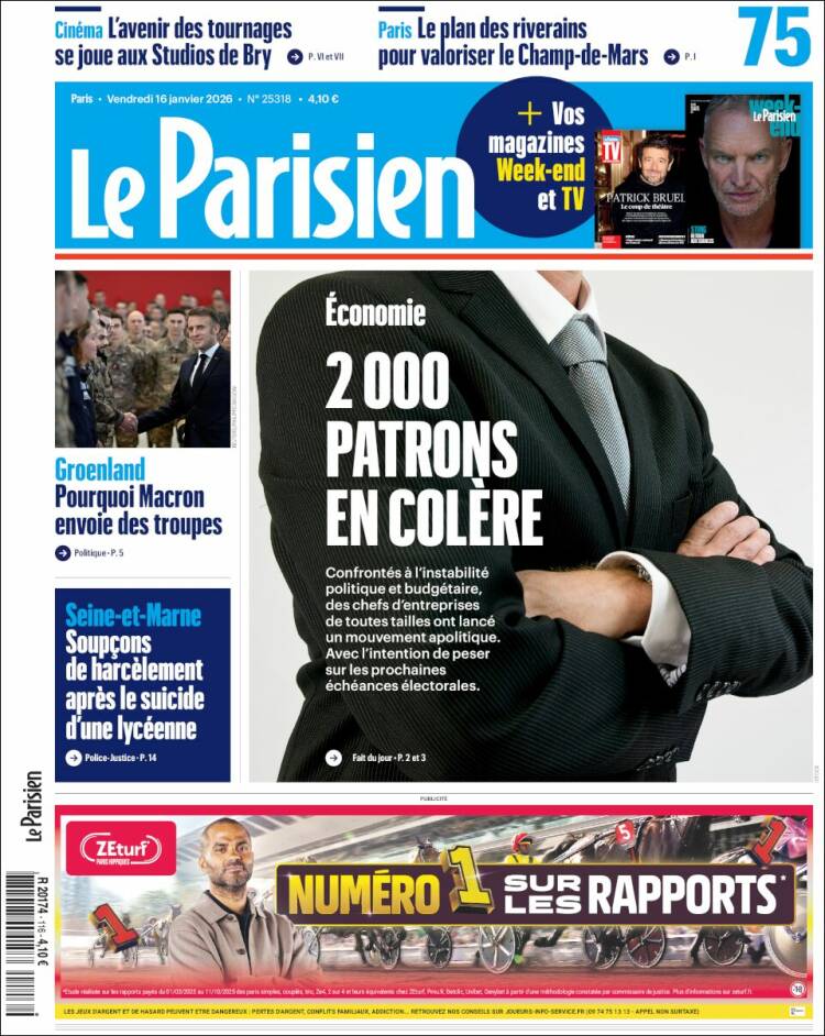 Portada de Le Parisien (Francia)