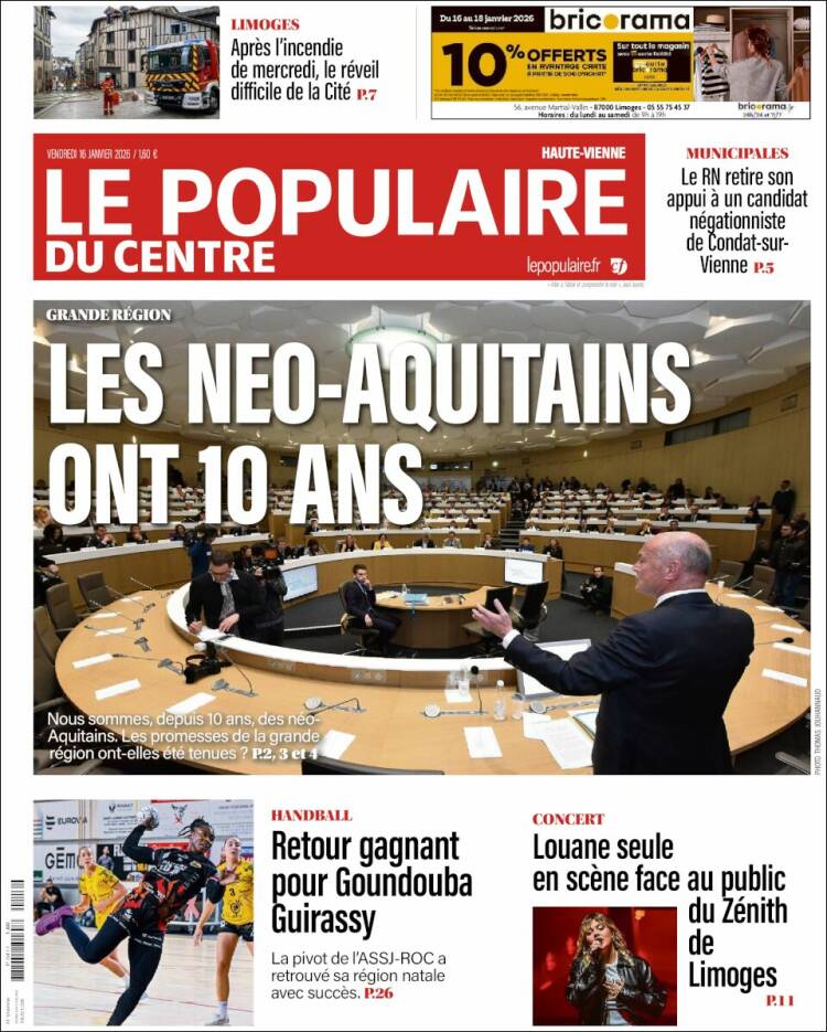 Portada de Le Populaire du Centre (Francia)