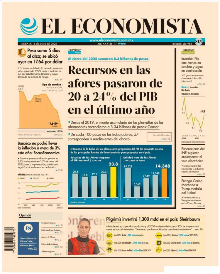Portada de El Economista (M&eacute;xico)