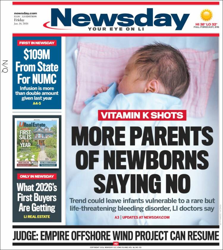 Portada de Newsday (USA)