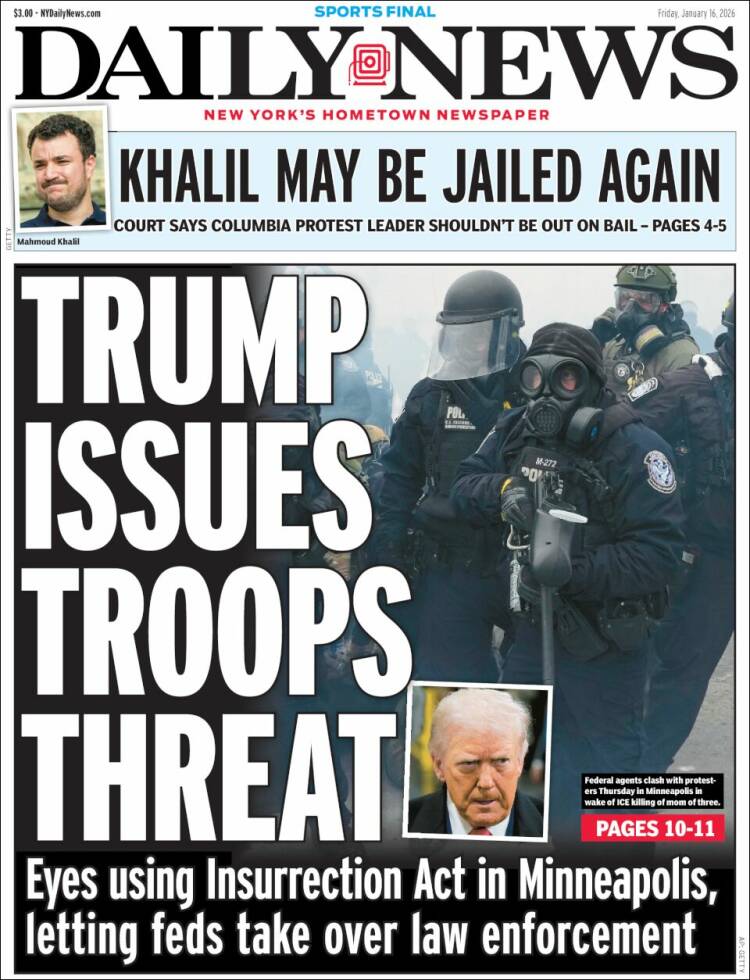 Portada de Daily News - New York (USA)