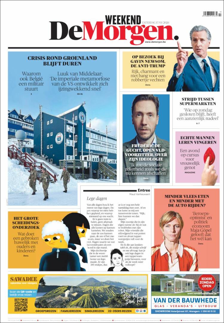 Portada de De Morgen (B&eacute;lgica)