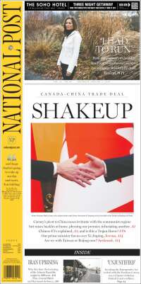 Portada de The National Post (Canada)
