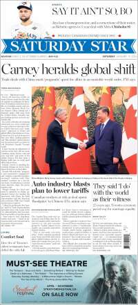 Portada de The Toronto Star (Canada)