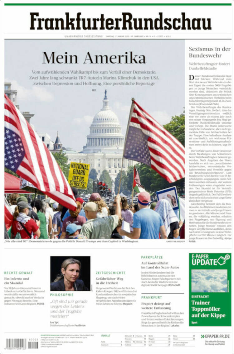 Portada de Frankfurter Rundschau (Alemania)