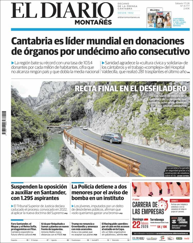 Portada de El Diario Montañés (Espa&ntilde;a)