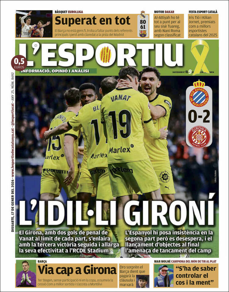 Portada de L'Esportiu (Espa&ntilde;a)