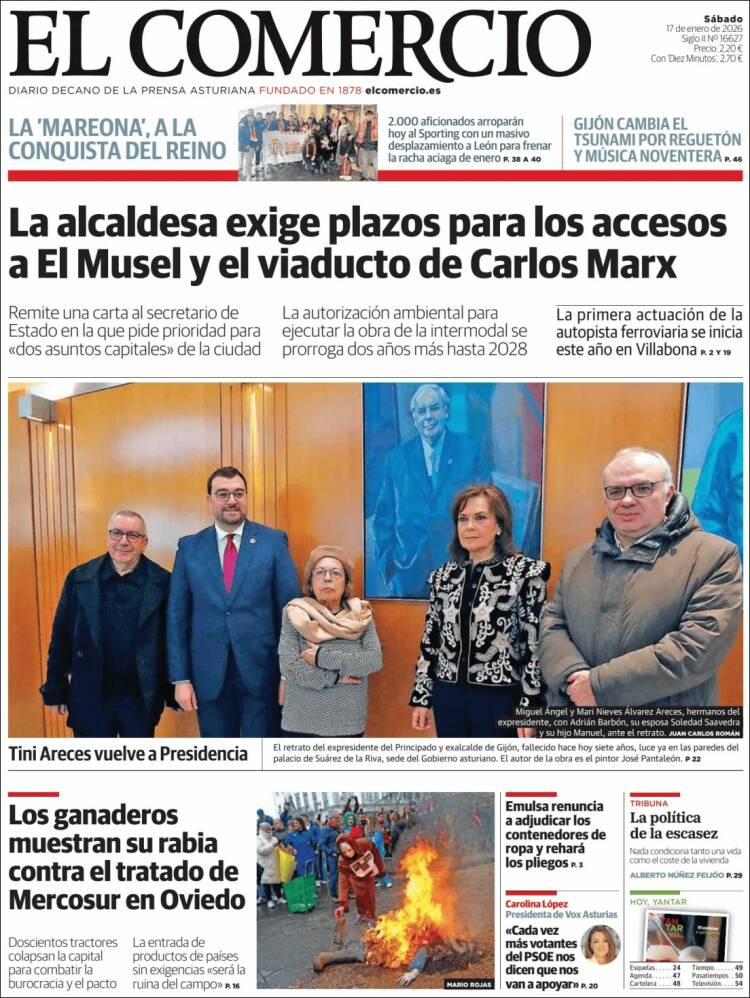 Portada de El Comercio - Gijón (Espa&ntilde;a)