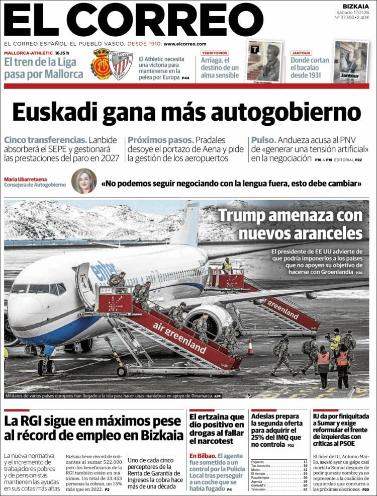 Portada de El Correo (Espa&ntilde;a)