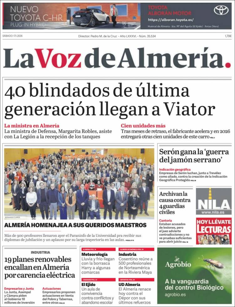 Portada de La Voz de Almería (Espa&ntilde;a)