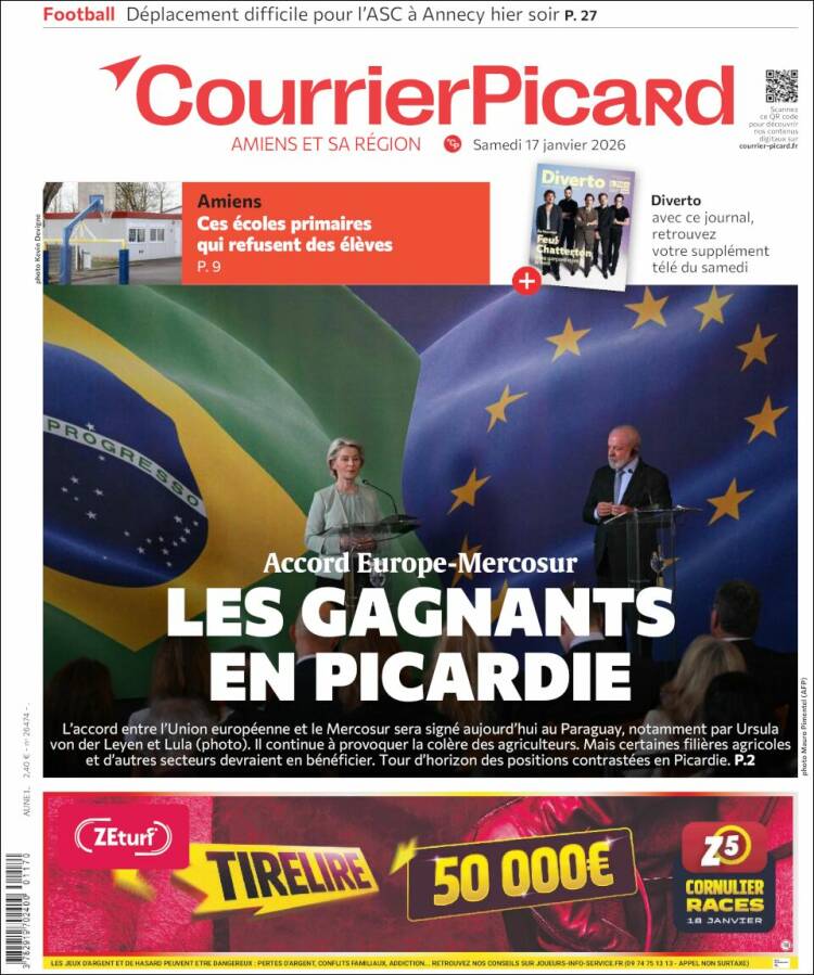 Portada de Courrier Picard (Francia)