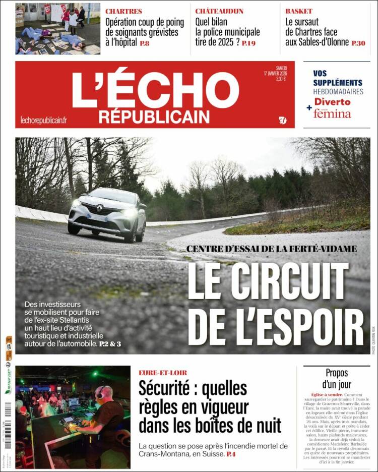 Portada de L'Echo Républicain (Francia)
