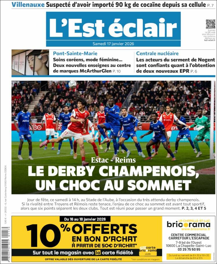 Portada de L'Est Eclair (Francia)