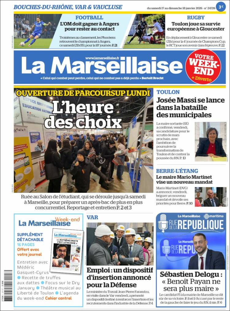 Portada de La Marseillaise (Francia)