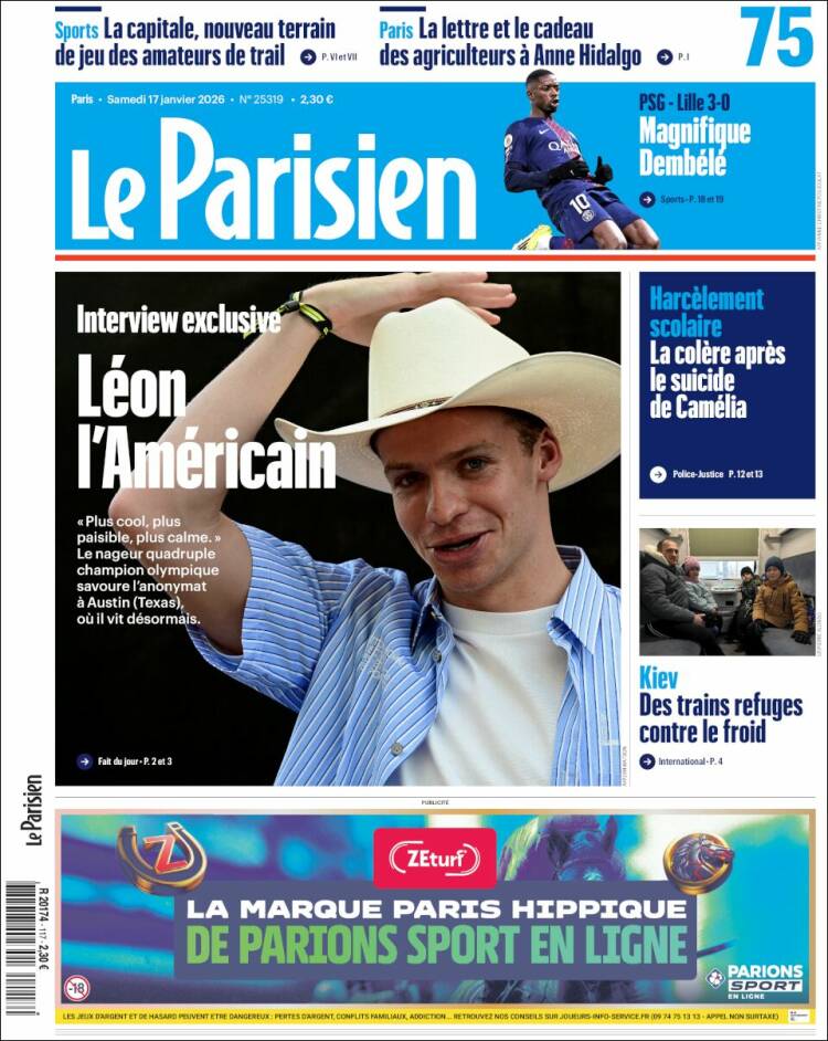 Portada de Le Parisien (Francia)