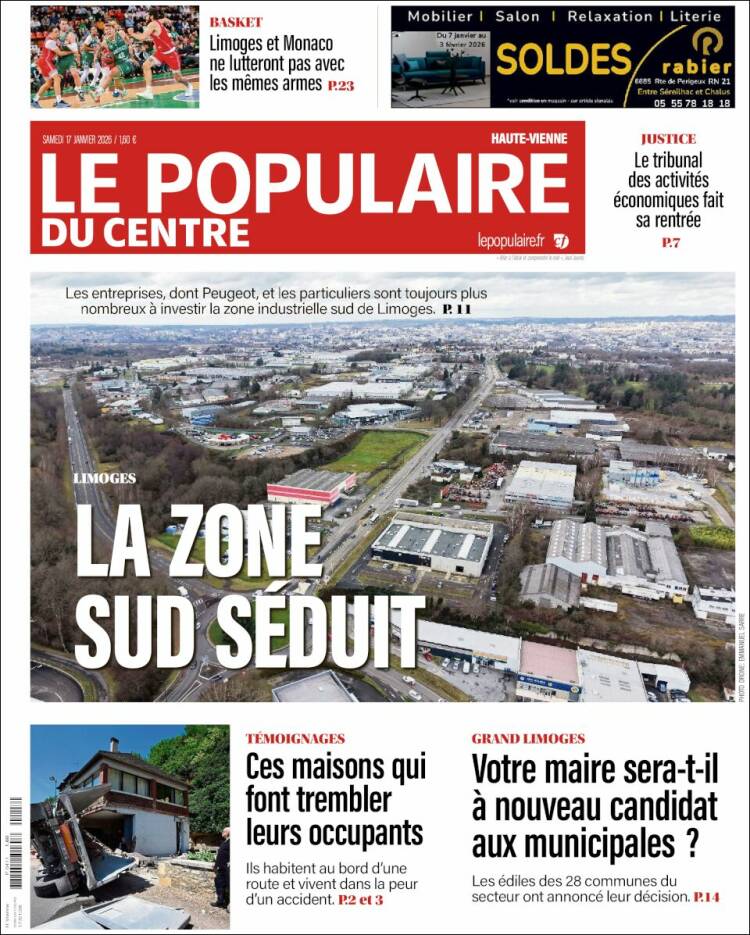 Portada de Le Populaire du Centre (Francia)