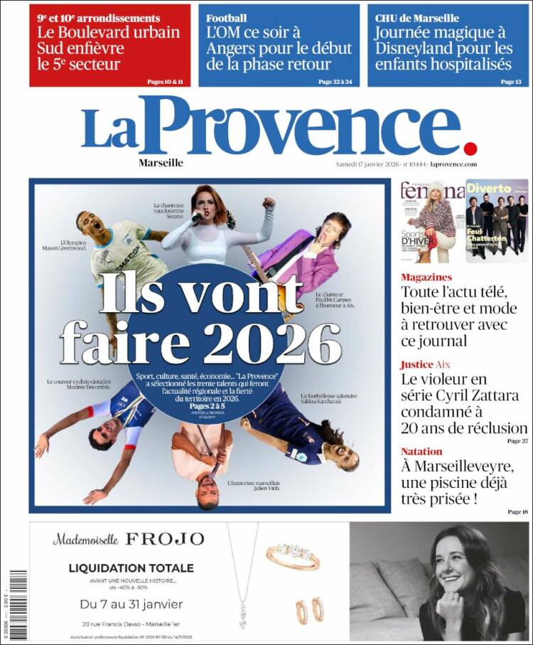 Portada de La Provence (Francia)