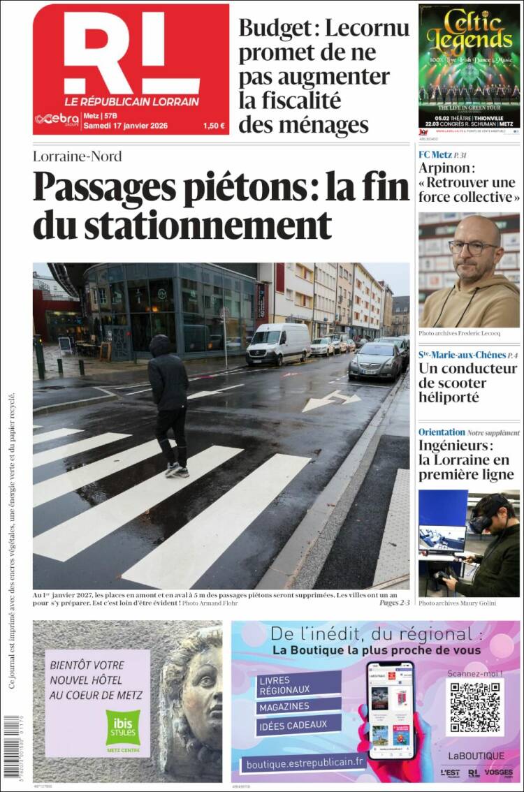 Portada de Le Republicain Lorrain (Francia)
