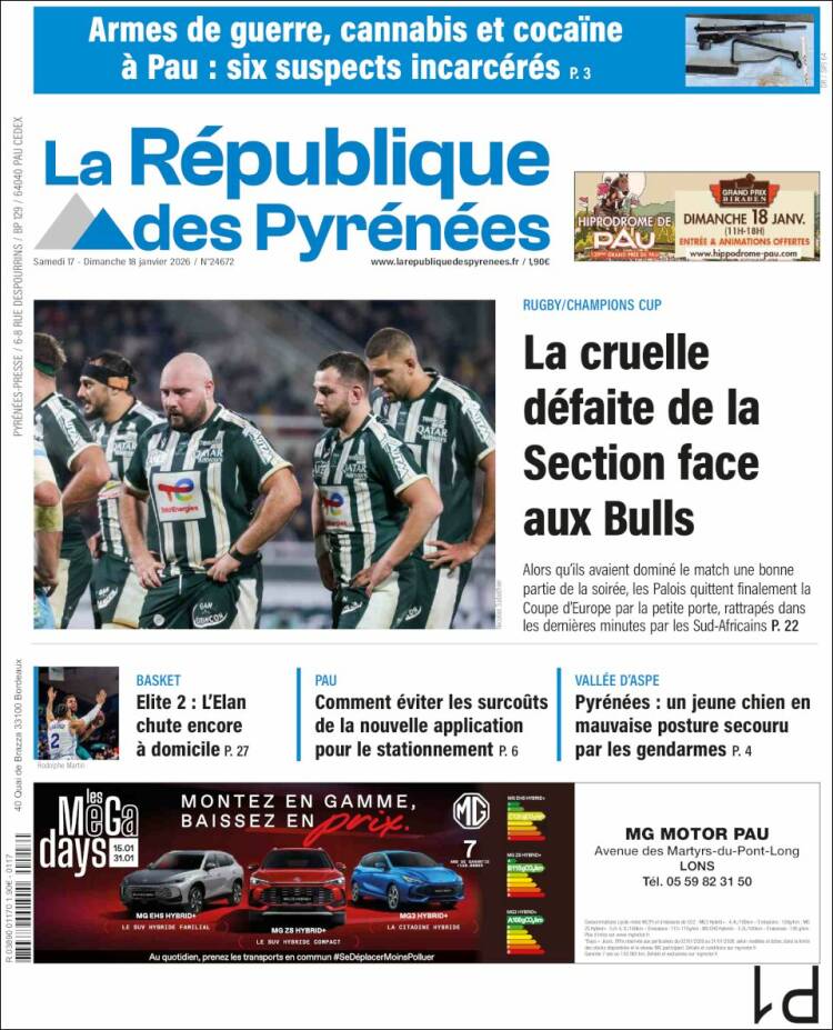 Portada de La République des Pyrénées (Francia)