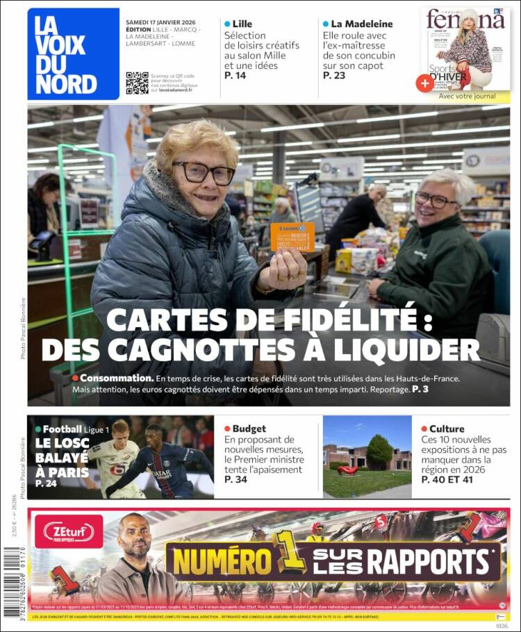 Portada de La Voix du Nord (Francia)