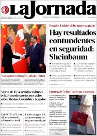 Portada de La Jornada (Mexico)