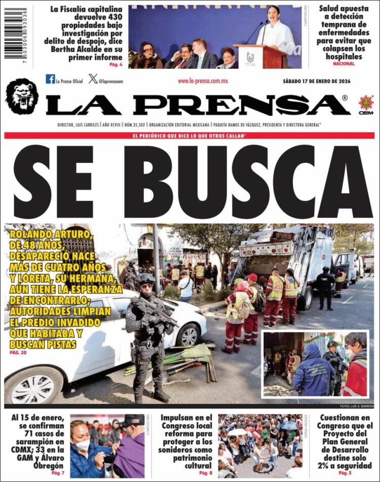 Portada de La Prensa (M&eacute;xico)