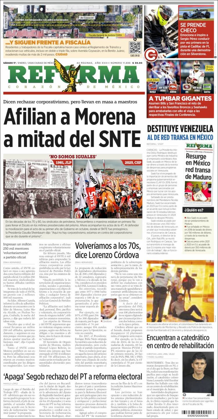 Portada de Reforma (Mexico)