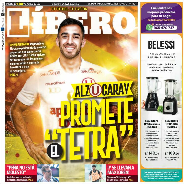 Portada de Líbero (Per&uacute;)