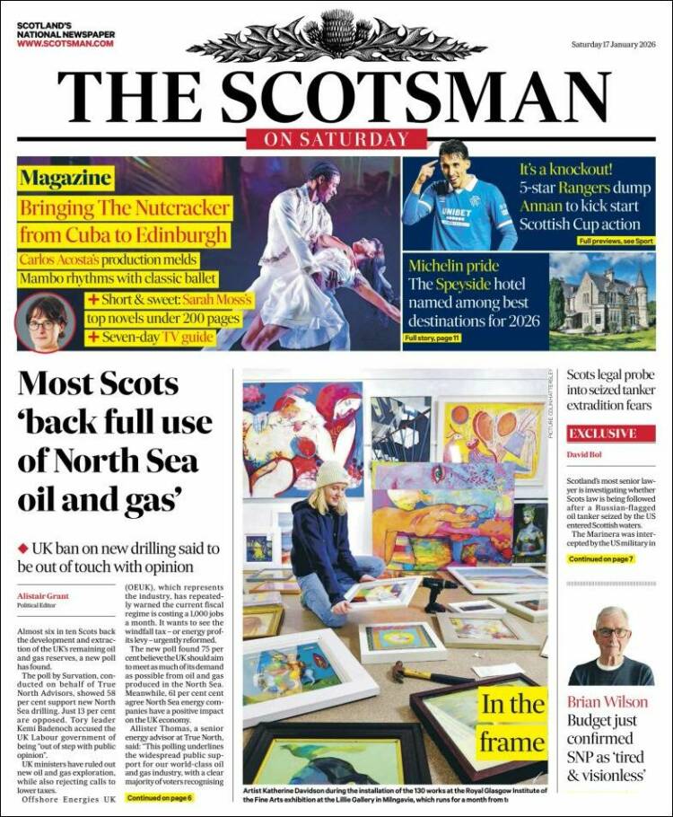Portada de The Scotsman (Reino Unido)