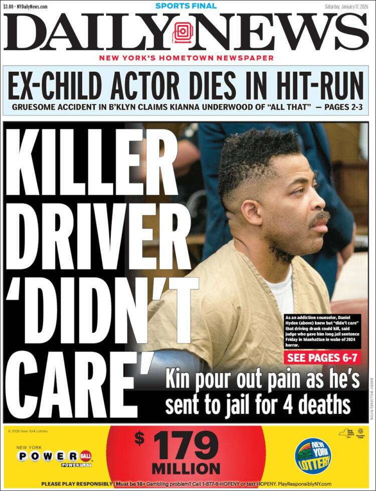 Portada de Daily News - New York (USA)